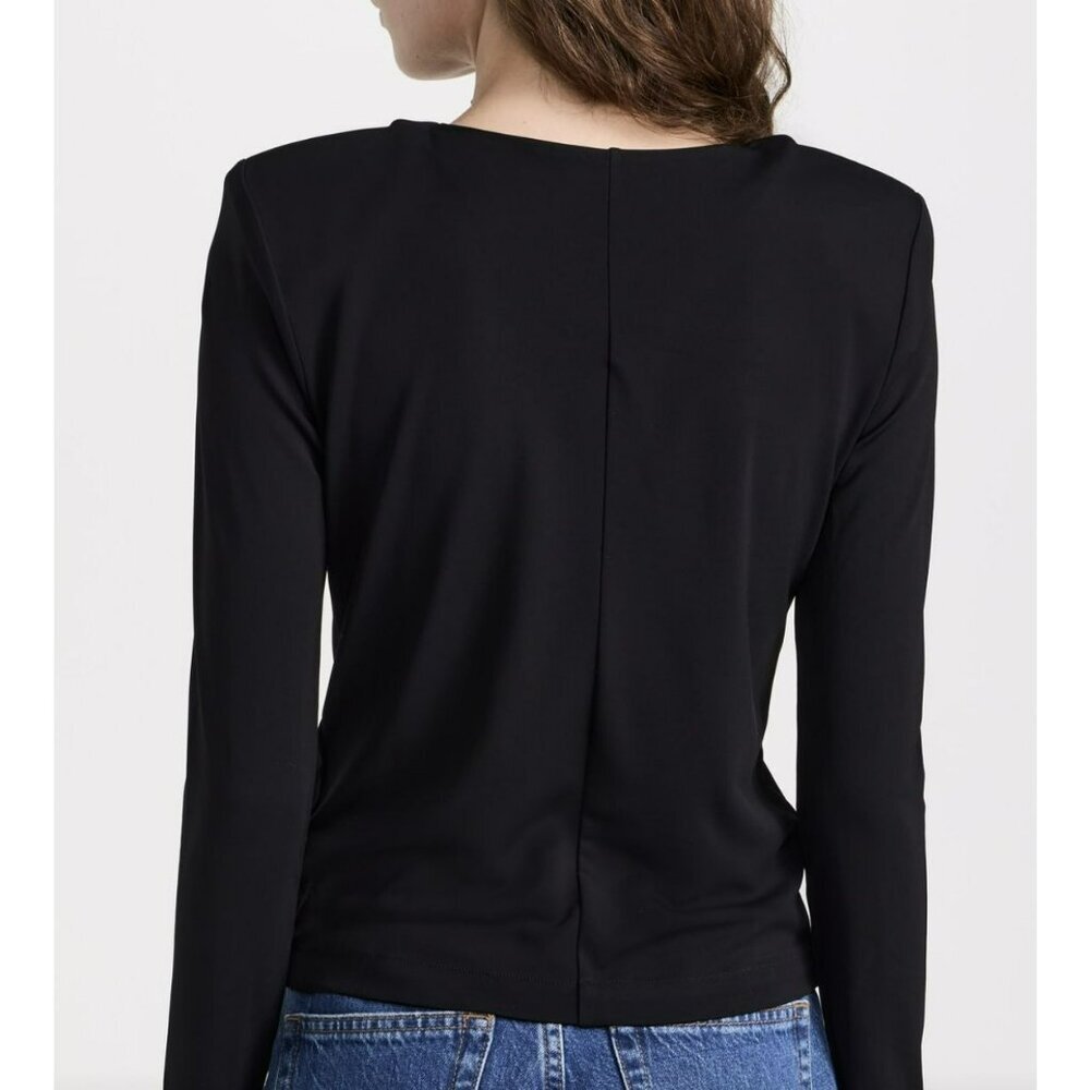 Anine Bing $250 Amaya Black Cutout Long Sleeve Top Medium NWT - Picture 2 of 8